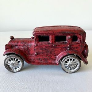 Antique / Vintage 6" Cast Iron Toy Car Sedan Coupe Touring
